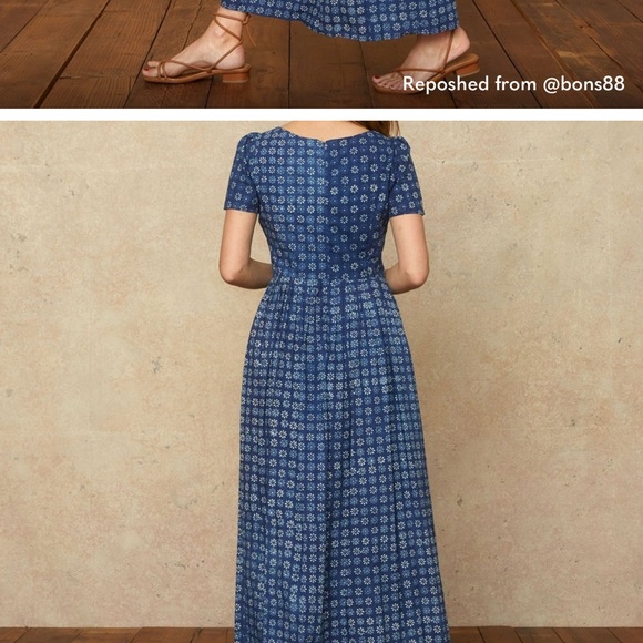 Christy Dawn Scarlet Dress in Indigo Daisy (petite small) - Picture 3 of 10